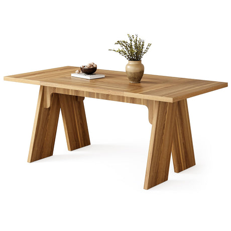 LITTLE TREE Dining Table for 6 People, Large 70.9 Inches Long Dining Room Table, Modern Rectangular Kitchen Table, Brown Wooden Dinner Table for Dining Room (Table Only) LITTLE TREE