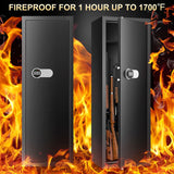 [Upgraded] 6-8 Fireproof Gun Safe Rifle, 51" Deeper and Larger Long Gun Safes for Home, Heavy Duty Anti-Theft Gun Cabinets for Rifles with 3 Pistol Rack & Silent Mode (Us Stock) Tiskgg