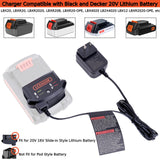Tulepowceeng LCS1620B Charger Compatible with Black and Decker 20V 12V Max Lithium Battery LBXR20 LBX4020 LBX20 LBXR2020 Replacement for Black and Decker 20v Lithium Battery Charger LCS1620 BDCAC202B Tulepowceeng