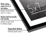Americanflat 5x7 Picture Frame in Black - Set of 2 - Use as 4x6 Picture Frame with Mat or 5x7 Frame Without Mat - Thin Border Photo Frame with Shatter-Resistant Glass and Easel for Wall or Tabletop Americanflat