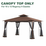 JANCANOPY Replacement Gazebo Canopy for 10 x 12 Regency II Patio Gazebo,(Brown) JANCANOPY