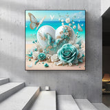 5D Diamond Painting Kits for Adults Beginners, Flowers Heart Diamond Art, DIY Full Round Drill Diamond Dot Gem Art, Butterfly Paintings by Diamond Home Wall Decor 13.78x13.78 Inch Acelii