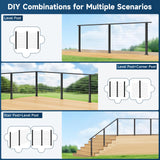 Gyykzz One-Stop Cable Railing Post Kit, 3 Pack Level Drilled Deck Post 36", Fixed Top Cable Railing System Including 3 Railing Post, 125ft Cable, 20 Terminal, 60 Cable Grommets (No Handrail) Gyykzz