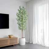 CETRD Artificial Olive Tree, 6FT Tall Faux Olive Trees 72in Outdoor Fake Potted Silk Plant with Trunk and Realistic 648 Leaves and 24 Fruits for Modern Office Home Decor Indoor（1pack） CETRD