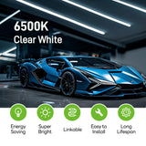 Pak 4FT LED Shop Light, 2300LM 6500K Cool White, 20W Energy-Saving Super Bright Linkable T5 Ceiling and Under Cabinet Lighting Fixture for Garage, Workshop, Basement, Warehouse, FCC Certified, 6 Pack Paklighting