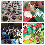 24 Pieces White Paint Plastic Palettes 6 Well Rectangular Watercolor Oil Palette Painting Tray Artist Craft Palettes Mooerca