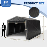 VONZOY Carport 10'×15' Heavy Duty,Car Canopy Portable Garage with Roll-up Zipper Door,Thick Shelter Storage Canopy Tent with All-Steel Metal Frame,Sunshade,Waterproof,for Car,Truck,SUV VONZOY