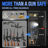 Lnoauys 8-10 Gun Safe for Rifles and Pistols, Gun Cabinets for Rifles and Shotguns, Long Gun Safe for Home Rifle and Pistols with Dual Alarm & Mute Mode, Gun Cabinet with Quick Access and Gun Rack Lnoauys