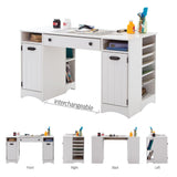 South Shore Artwork Craft Table with Storage, Pure White South Shore