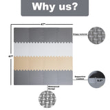 Angels Soft Foam Baby Play Mats Tiles with Borders, 32 pcs Set - Playmat Multi Use, Create & Build A Safe Area Interlocking Jigsaw Puzzle eva Non-Toxic Floor for Toddler Infant Kids Toy Room & Yard Angels