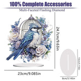 Diamond Painting Kits for Adults Beginners, 5D Full Drill Bird Crystal Art Desktop Ornament, DIY Single Sided Home Office Desk Decor, Creative Craft Gift Set with Tools OFRKE