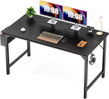 Sweetcrispy Computer Office Desk 48 Inch Student Kids Study Writing Work with Headphone Hooks & Storage Bag Modern Simple PC Home Bedroom Table - Basic Black Sweetcrispy