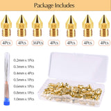 TUPARKA 70Pcs 3D Printer Nozzle Kit MK8 Extruder Nozzles Brass Print Head 0.2mm, 0.3mm, 0.4mm, 0.5mm, 0.6mm, 0.8mm, 1.0mm with Storage Box Compatible with 3D Printer Makerbot Creality CR-10 Ender 3 5 TUPARKA