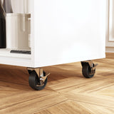 JOIKUJIA Rolling Kitchen Island Cart with Storage, Mobile Kitchen Island on Wheels with Drop Leaf & 2 Drawers, Adjustable Shelf, Towel Rack & Brown Tabletop, White, 70.9”W x 31.7”D x 31.6”H JOIKUJIA