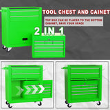 Dawmilon 8-Drawer Rolling Tool Chest, 2-in-1 Tool Box Organizer with Lockable Wheels, Sliding Drawers, and Detachable Top, Garage Workshop Tool Storage Cabinet, Green Dawmilon