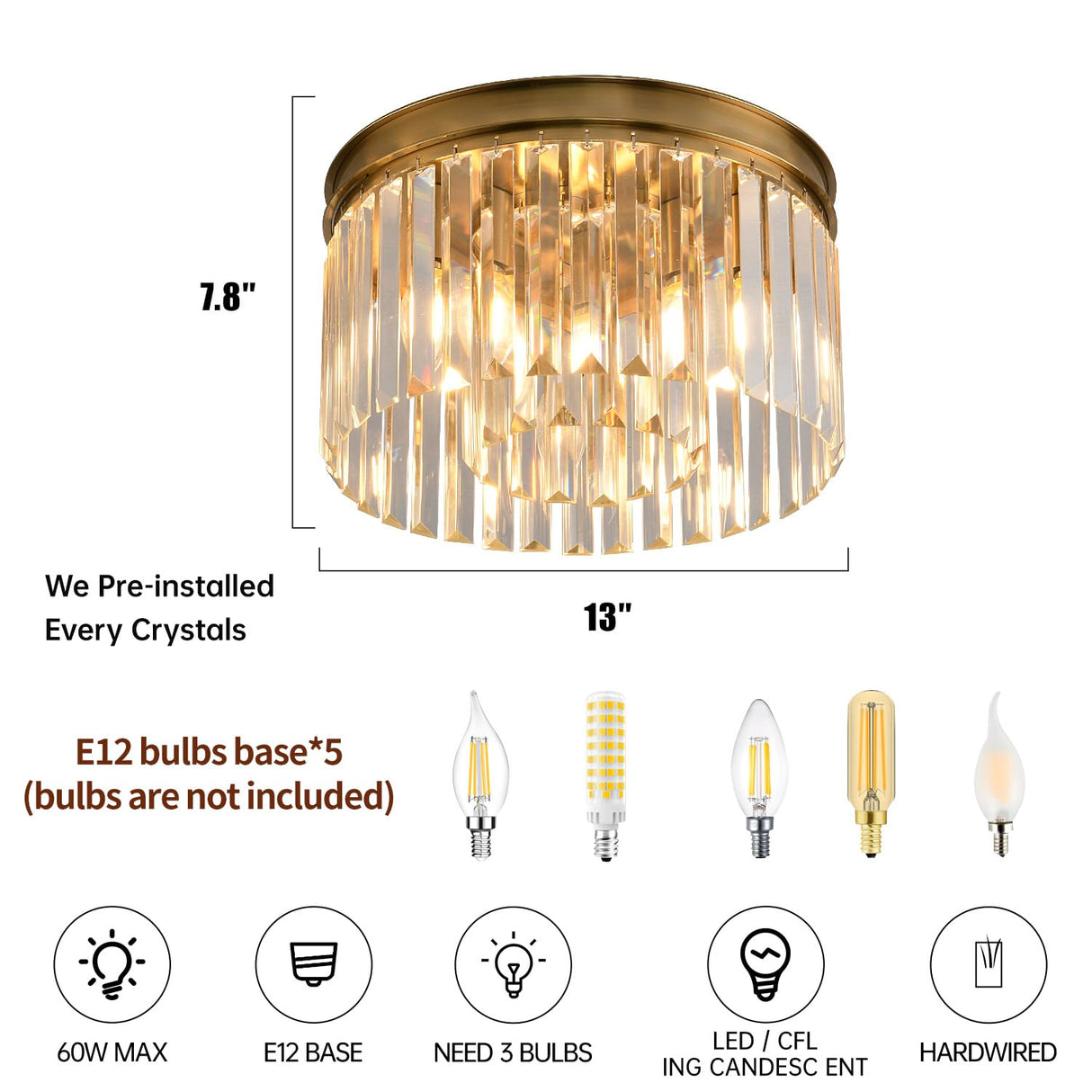 Blinghy Flush Mount Ceiling Light, Crystal Ceiling Light, Modern Crystal Chandelier Ceiling Chandelier. Suitable for Living Room, Bedroom, Dining Room Island, Gallery Entrance. Blinghy
