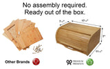 Large bread box bread basket wooden box storage boxes kitchen counter organizer, roll top breadbox. bread boxes for kitchen countertop. Bamboo wooden boxes. (Natural) PremiumPresents