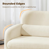 Furnimart Modern Loveseat Sofa, 54" 2-Seater Boucle Sofa, Comfy Upholstered Minimalist Couch, Small Couches for Small Spaces, Apartment, Office, Living Room, Bedroom, Dorm, Chenille White Furnimart