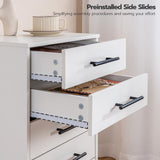 HOOBRO 7-Drawer Chest, File Cabinet, Wooden File Cabinet, Office Cabinet with Drawers, Storage Cabinet, for Home Office, Study, Easy Assembly, White WT07WJ01 HOOBRO