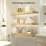 Heimlove 12 Inch Deep Floating Shelves, 48 x 12 inches Long Wall Shelf, Large Display Shelf & Storage Shelf, Rustic Wood Wall Shelves for Fireplace Mantel, Set of 1(Oak) Heimlove