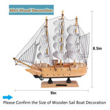 Wooden Sailboat Model Decor Miniature Sailing Boat Ship Model Home Decoration Rustic Mini Antique Sailboat Ornament Crafts Handcrafted Nautical Ocean Theme Sailing Boat for Home Office Tabletop XGOPTS