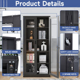 Anxxsu Display Cabinet with Glass Doors, Display Case Cabinet for Collectibles, Curio Display Cabinet with 4 Adjustable Shelves, 71" Glass Display Cabinet for Home Living Room (Black) Anxxsu