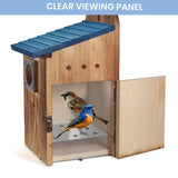 Blue Bird Houses for Outside - Durable Birdhouses for Outdoors with Clear View Panel & Predator Guard for Bluebird Wren Swallow Finch Chickadee Cardinal Predimeza