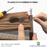 Ping Pong Paddle Holder Rack Rustic with Pre-Buried Sleeves Bolt Crack-Preventing Design Wood Table Tennis Ball Wall Mounted Storage Shelf (Rustic Wood) ozlvii