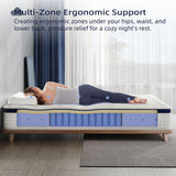 Crystli Full Size Mattress 14 Inch Memory Foam Hybrid Mattress Bed in A Box with Zero Pressure Foam, Innerspring Mattresses for Pressure Relief, Motion Isolation, Medium Firm, CertiPUR-US Certified Crystli