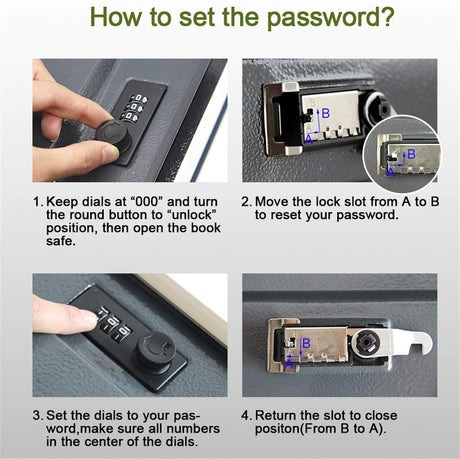 Real Paper Transfer Book Safe, Hollow with Secret Hidden Compartment, Combination Lock, 8.7"×6"×2" (Bible-Combination) PACOLO
