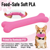 YXPOLYER Flexible PLA Food-Grade Soft PLA 3D Printer Filament 1.75mm 1KG for Printing Dog Chew Toys and Highly Elastic Bouncy Airless Basketball Pet Ball, Pink yxpolyer