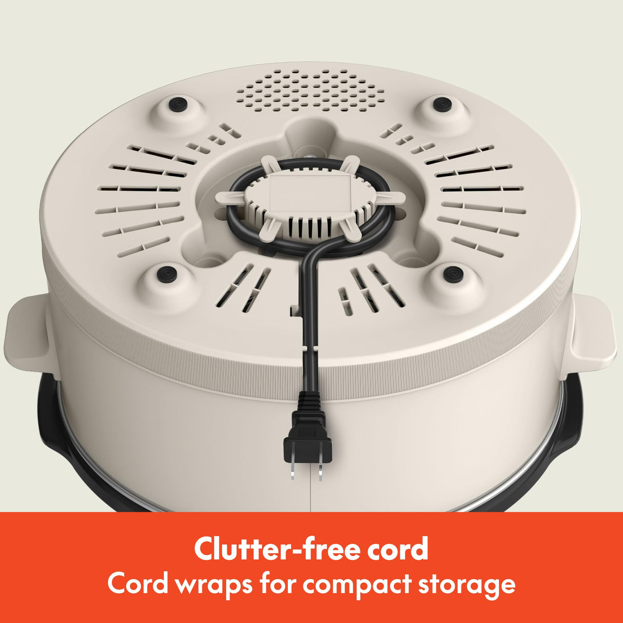 bella 6.0 Qt Manual Slow Cooker, EverGood™ Ceramic Nonstick Coating, 3 Temperature Settings, Dishwasher Safe Stoneware Pot and Tempered Glass Lid, Cool Touch Handles & Tangle Free Cord Wrap, Oatmilk BELLA