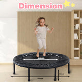 36 Inch Mini ToddlerTrampoline for Kids Ages Over 6 Max Load 170lbs Indoor Small Rebounder Trampoline Gifts for Kids Toddler Trampoline with Safe Cover Black PY SUPER MODE