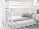 Bedz King BK961EL-Trundle Bunk Bed, Twin over Full, White Bedz King