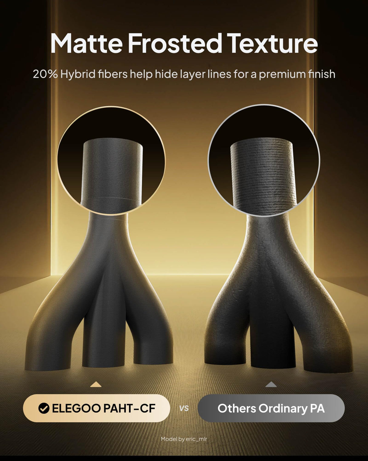 ELEGOO Carbon Fiber PAHT Filament 1.75mm Black 1KG, Nylon CF High Temp 3D Printing Filament, High Strength & Rigidity, Corrosion Resistance, 1KG(2.2lbs) Spool for Enclosed FDM 3D Printers ELEGOO