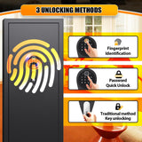 10-12 Gun Safe Biometric,Gun Safe for Rifles and Pistols No Assembly Required, Larage Gun Cabinet With 3 Pistol Pouches Alarm,Gun Locker for Shotguns Fingerprint Adjustable Shelves & Gun Racks FFVVGH