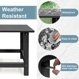 Meluvici Outdoor Side Table, HDPS Single Adirondack Side Table Weather Resistant, Outdoor Table for Adirondack Chair, Outside End Table for Patio, Pool, Deck, Porch, Outdoor or Indoor Use, Black Meluvici