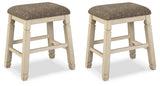 Signature Design by Ashley Bolanburg Farmhouse 24" Counter Height Upholstered Barstool, 2 Count, Whitewash Signature Design by Ashley