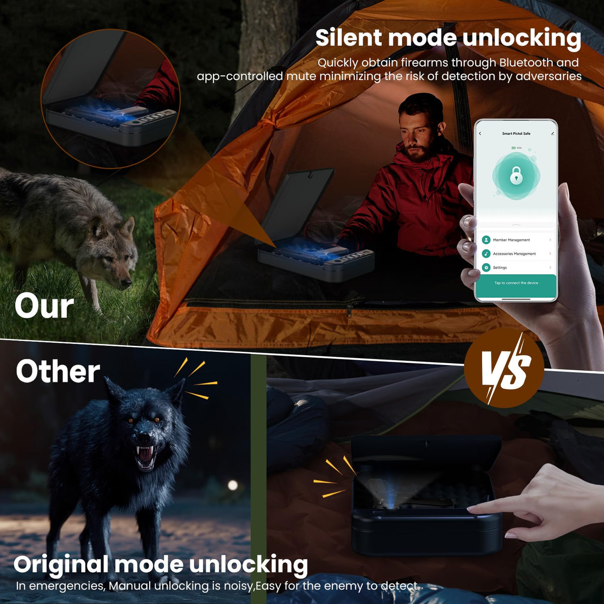 Gun Safe, Upgrade APP Control Portable Small Pistol Safe Travel Case, Biometric Gun Safes for Handgun, Fingerprint Quick Access Gun Box with Keys, Keypad and USB-C Port for Home Bedside Nightstand Car XGUNXBOX