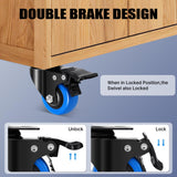 Humagineer 2 Inch Casters Wheel Set of 8, 1200 Lbs Heavy Duty Casters, Safety Swivel Casters with Brake, No Noise Top Plate Wheels for Furniture, Carts (Free Screws and 1 Screwdriver) Humagineer