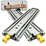 2pcs Heavy Duty Locking Drawer Slide, Steel Metal Full Extension Drawer Slides Side Mount 40" 48" 56" 64" 72" 80", 400 Lb Load Capacity, for Retrofitting Motorhomes/Roll Out Shelves (Size : 64in(160c Generic