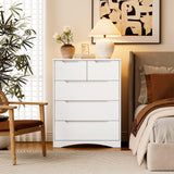 Bealife 5 Drawer Dresser，Dresser for Bedroom with Anti-Tripping Device and Embedded Handles for Home, Dressers & Chests of Drawers with Large Storage Capacity (White) Bealife