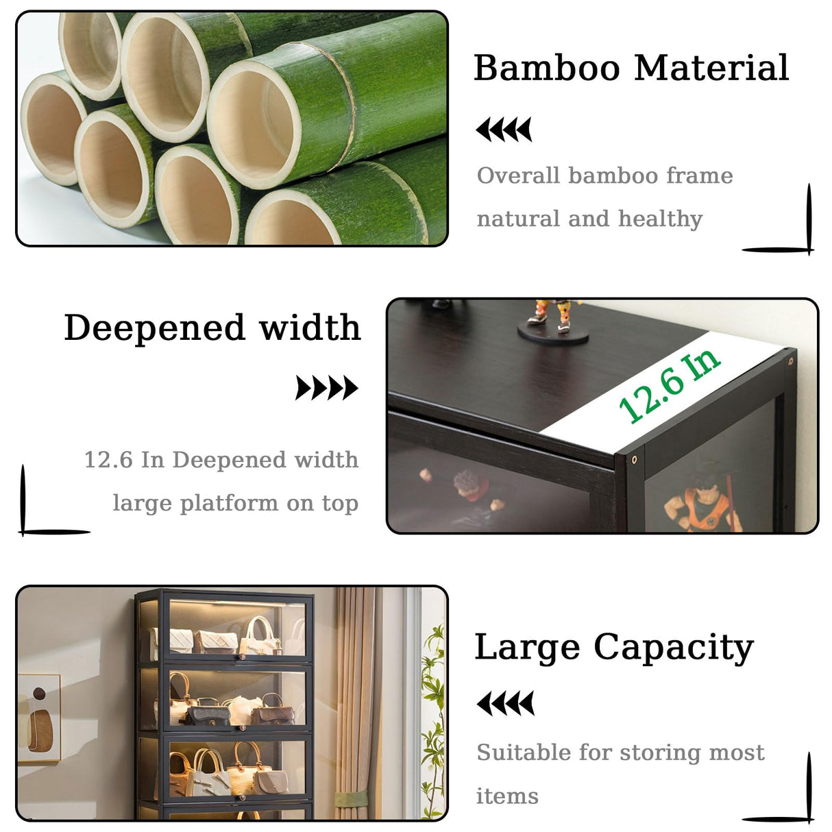 5-Tier Display Cabinet with Acrylic Doors, 67.5" Transparent Curio Display Case for Figures, Collectibles Toy Organizers Rack & Display Shelf, Kids Bookcase for Home, Office, Playroom, Living Room IHGSSKD