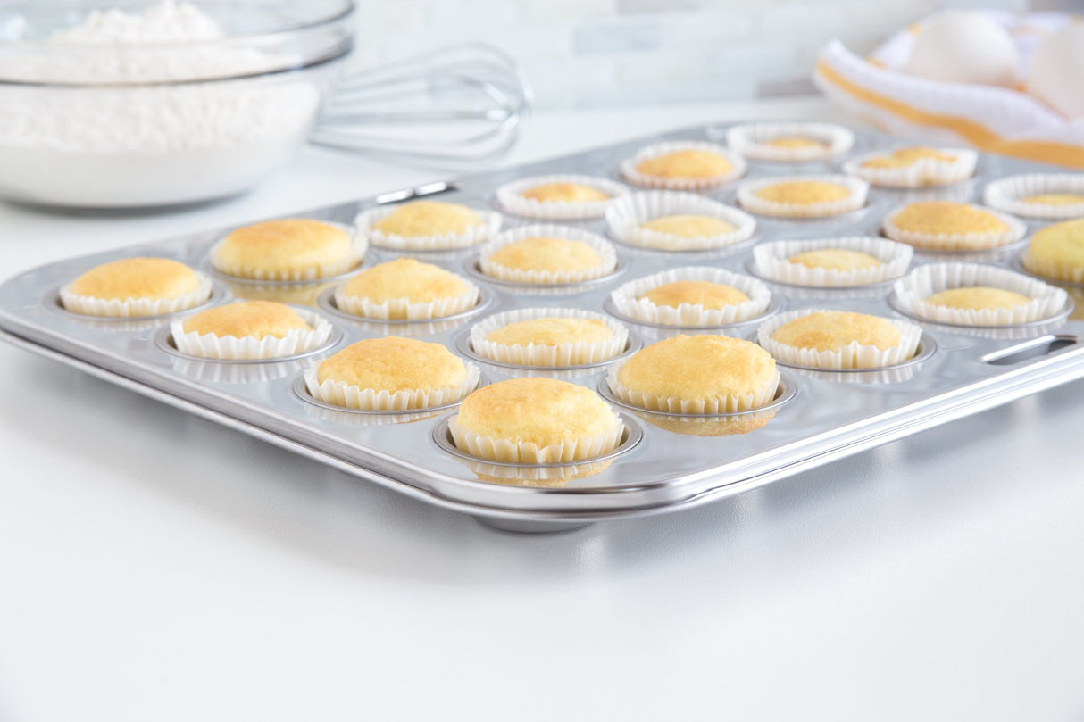 Fox Run Mini Muffin and Cupcake Pan, 10.5 x 13.75 x 1.5 inches, 24 Cup, Stainless Steel Fox Run
