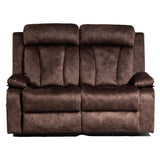 PALLOME Electric Power Loveseat Recliner, Dual Recliner Sofa Couch with Heat & Massage, Overstuffed Armrests, USB Ports, and Ergonomic Backrest for Living Room Comfort (Brown) PALLOME