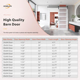 EaseLife 48in x 84in Glass Barn Door with 8FT Sliding Door Hardware Kit Included & Handle,Solid LVL Wood Covered with Water-Proof & Scratch-Resistant PVC Surface,DIY Assembly,5-Panel Glass,White EaseLife