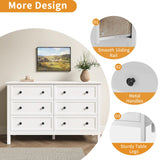 LYNSOM White Dresser for Bedroom, Modern 6 Drawer Double Dresser with Deep Drawer and Metal Handle, Wood Dressers & Chests of Drawers for Hallway, Entryway LYNSOM