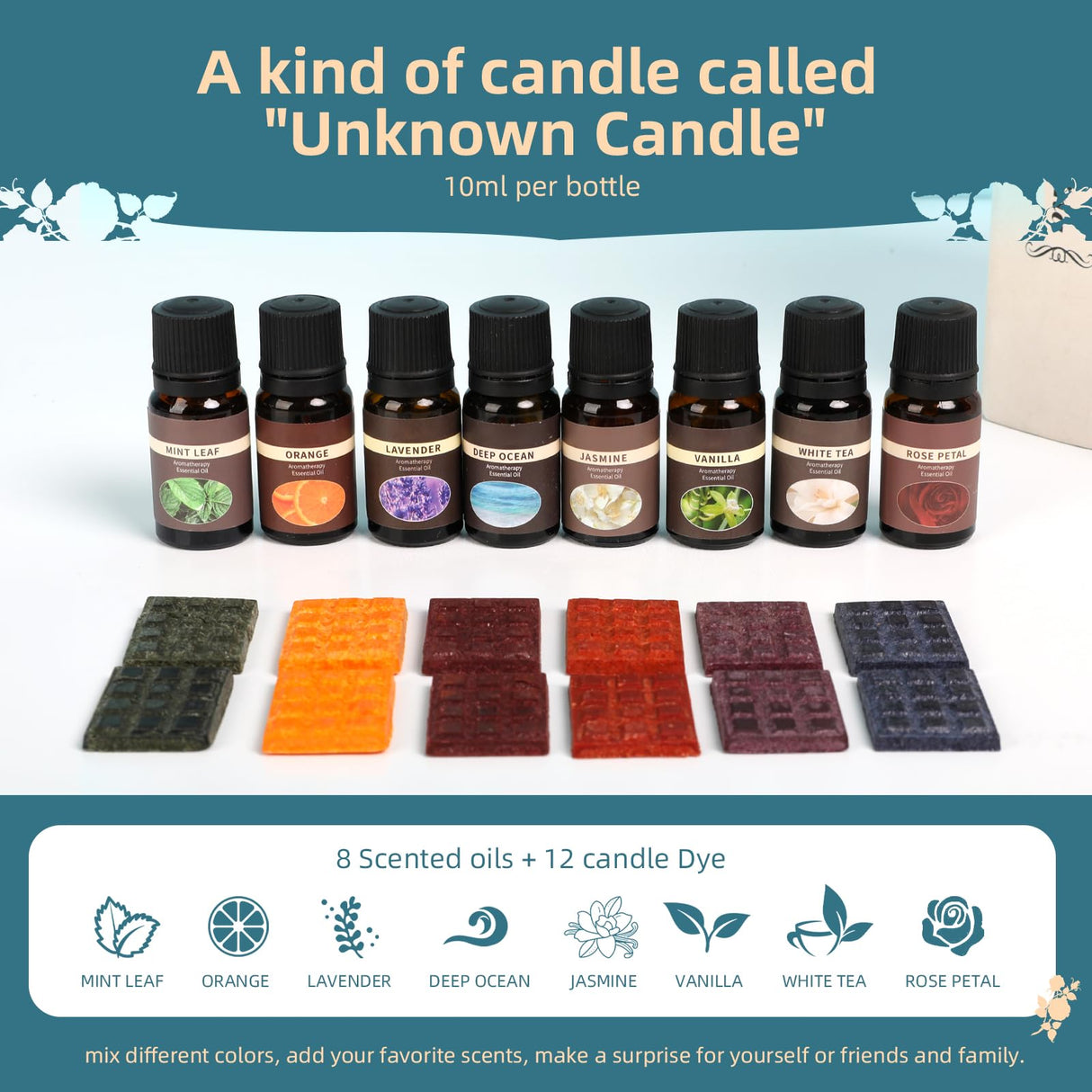 Hehinton Candle Making Kits, Professional Double Boiler Wax Melting Pot for Beginners, Complete DIY Kits with Hot Plate, 2Lbs Natural Soy Wax, Thermometer, Dye, 6 Candle Jars Hehinton