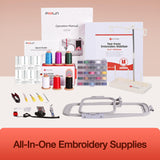 EOC05 Embroidery Machine 4 x 9.25 Inch Large Hoop Embroidery Area,Computerized Embroidery Machine with 7 Inch LCD Color Touchscreen,USB,with Starter Bundle Machine Embroidery for Beginners Poolin
