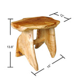 Greenage Cedar Roots Stool Naturally Shaped A-Leg, Medium, 15" x 12" x 13.8" H Wood Stump Side Table Stand Home Décor End Table Greenage